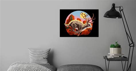 Jackalope Cryptid Rabbit Poster By Psychonautica Displate