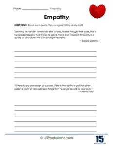 Empathy Worksheets 15 Worksheets