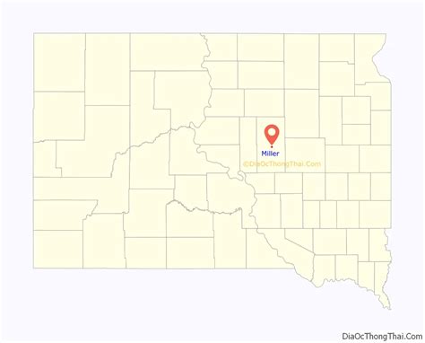 Map of Miller city, South Dakota - Thong Thai Real