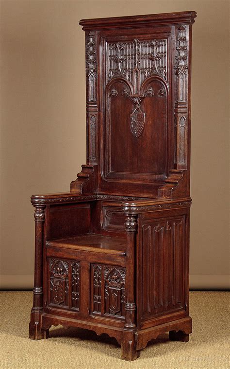 Gothic Carved Oak Throne Chair C1880 Antiques Atlas