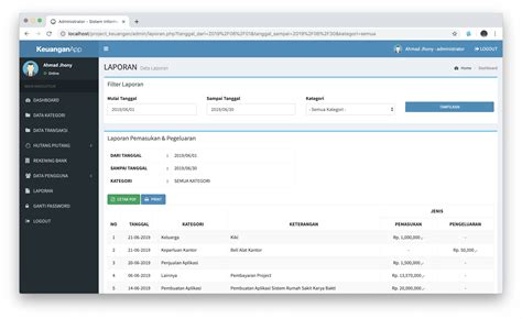 Source Code Aplikasi Keuangan Berbasis Web Menggunakan PHP Dan MySQLi