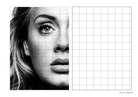 How To Draw A Portrait Of Adele Grid Portrait Drawing Drawing Grid