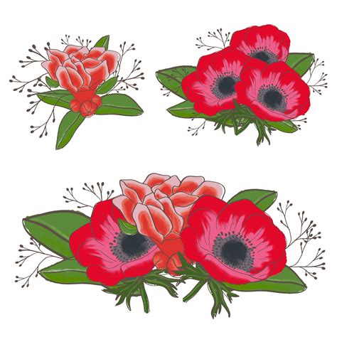 poppies vector illustration hand drawn painted watercolor 7161091 ...