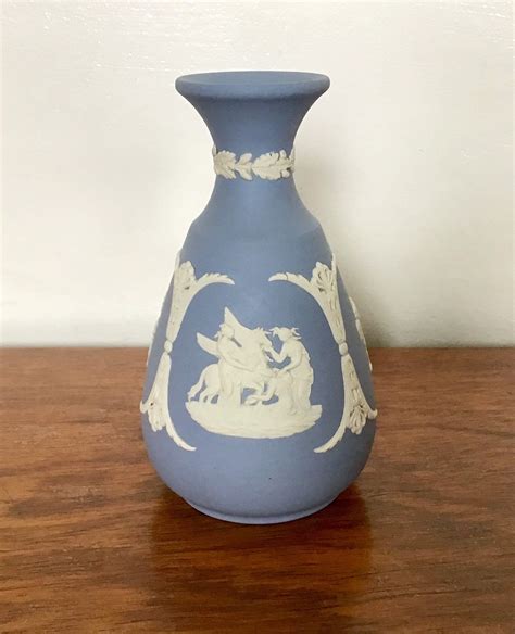 Wedgwood Bud Vase Blue White Jasperware Vase S S Bud