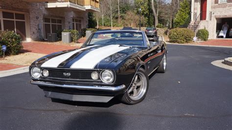 1967 Chevrolet Camaro Convertable Black White Racing Stripes Ss Badging