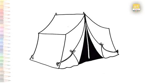 Camping Tent Drawings Tent Drawing Video How To Draw A Tent Step By