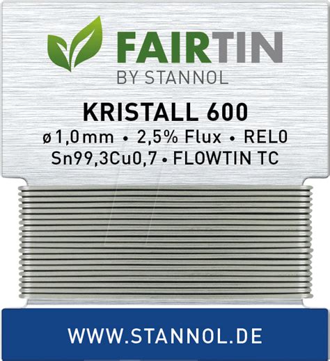 STA 600 TC 1,0W: Lötzinn Kristall 600 bleifrei mit Kupferanteil, Ø 1,0 ...
