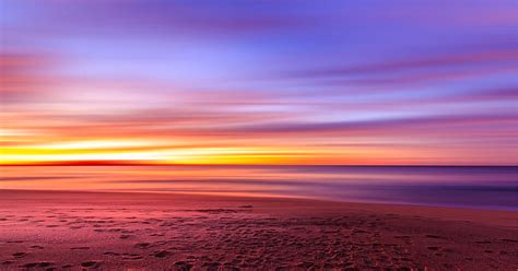 Purple Sunset On The Beach Hd Wallpaper Peakpx