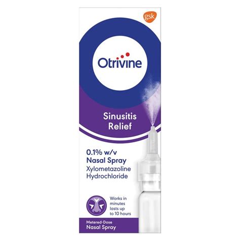 Otrivine Sinusitis Relief And Decongestant Nasal Spray 10ml Ocado