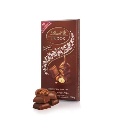 LINDT BARRA LINDOR CHOCOLATE AO LEITE AVELÃ 100g Amora