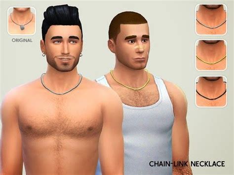 My Sims 4 Blog Chain Link Necklaces For Males By Lumialover Sims Chain Link Necklace Sims 4