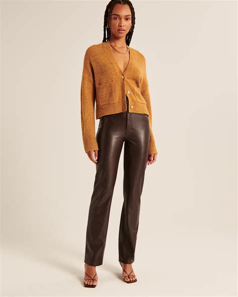 Abercrombie Vegan Leather S Straight Pant