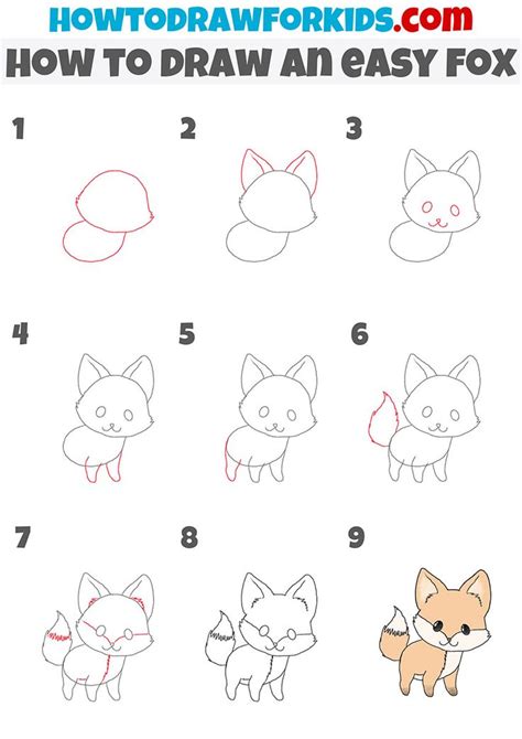 How To Draw An Easy Fox Step By Step Easy Doodles Drawings Cute Fox