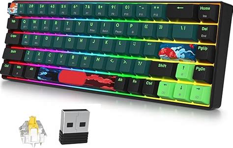 Surmen Gt Wireless Mechanical Gaming Keyboard Hot Swappable Layout Keys Bluetooth
