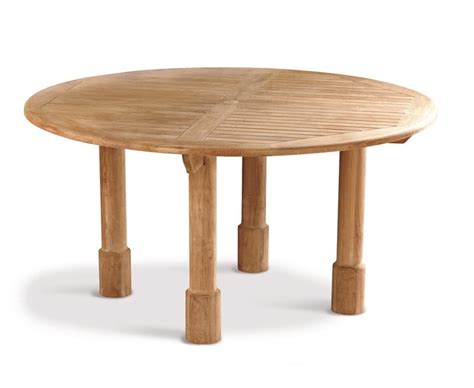 Titan 5ft Teak Round Patio Table, round leg – 1.5m