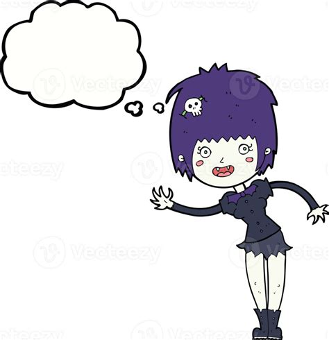 Cartoon Vampire Girl With Thought Bubble 45131831 Png