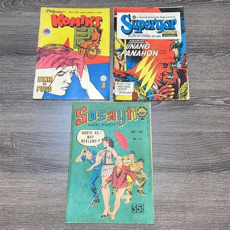 Art Vintage 19570s Filipino Comics Philippines Komiks Magasin Mixed