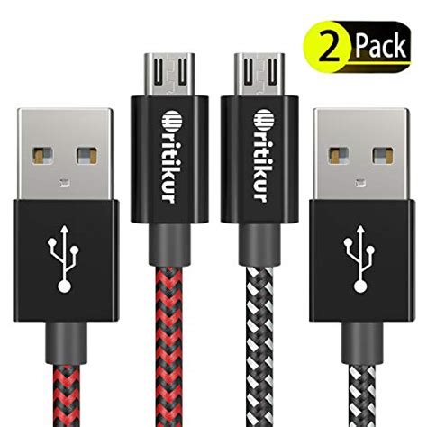 KOOWOD PS4 Controller Charger Charging Cable 2 Pack 10FT Nylon