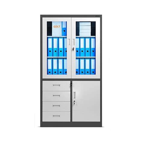 Steel Filling Cabinet Glass Door Metal Cabinet File Office School