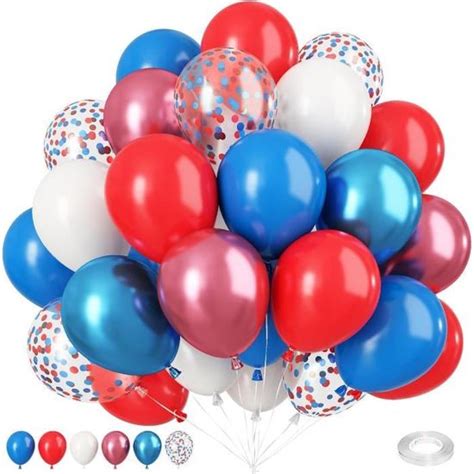 Ballons De Baudruche Ballons Bleus Rouges Pcs Pouces Avec