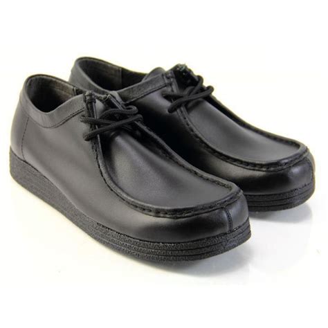 Kids Boys Girls wallabees School Shoes LAce-up LOW PLATFORM New LEATHER ...