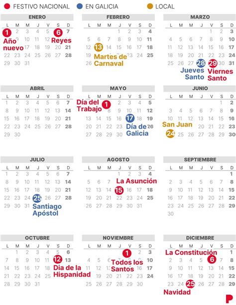 Calendario Laboral De A Coru A De Con Festivos