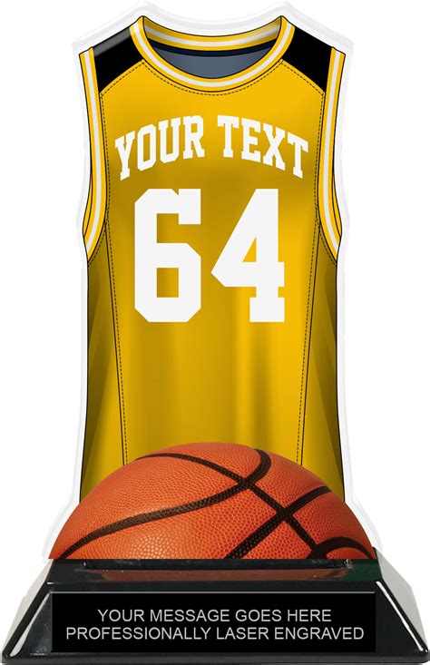 Basketball Jersey Colorix-T Acrylic Trophy- Gold - Trophy Depot