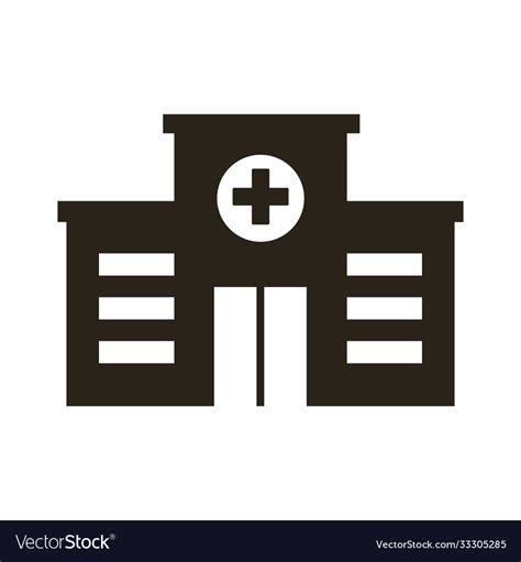 Hospital Building Silhouette Style Icon Royalty Free Vector