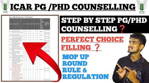 ICAR PG PHD MOP UP ROUND COUNSELLING STEP By Step Process PERFECT