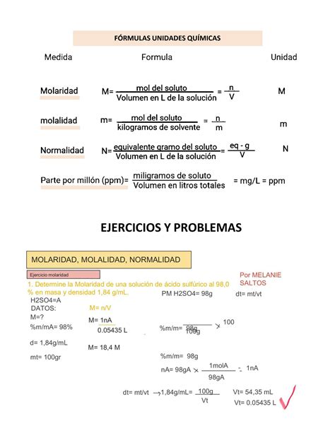 Solution Unidades De Concetracion Qu Mica Ejercicios Resueltos