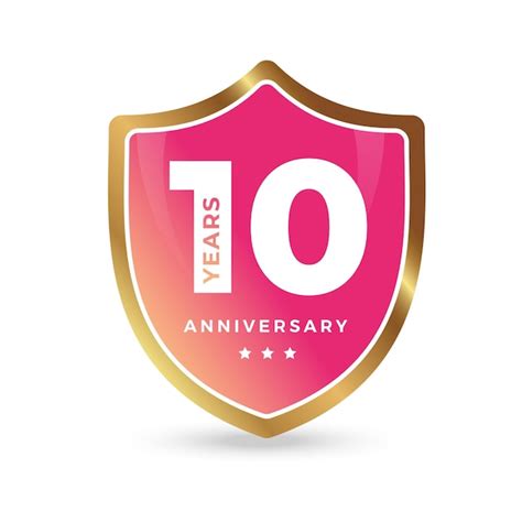 Premium Vector 10th Tenth Anniversary Celebrating Icon Logo Label Vector Event Gold Color Shield