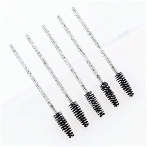 50 Pieces Disposable Mascara Wands Bendable Eyebrow Brush Portable Eyelash Spoolies For Lash