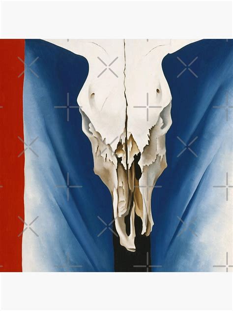 Cows Skull Red White And Blue Of Georgia Okeeffe Art Drawing Pin