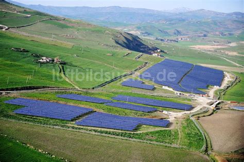 Villalba Auf Sizilien Von Oben Solarfeld Solarpark Villalba Auf