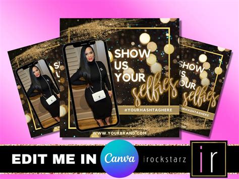 Selfies Editable Template Selfies Canva Template Canva Social Media