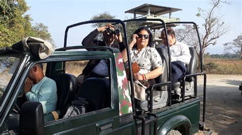 Golden Vacation Guest From Uttar Pradesh Enjoying Jeep Safari In