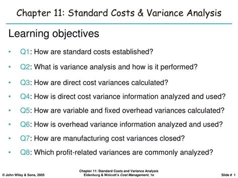 Ppt Chapter 11 Standard Costs And Variance Analysis Powerpoint Presentation Id 863490