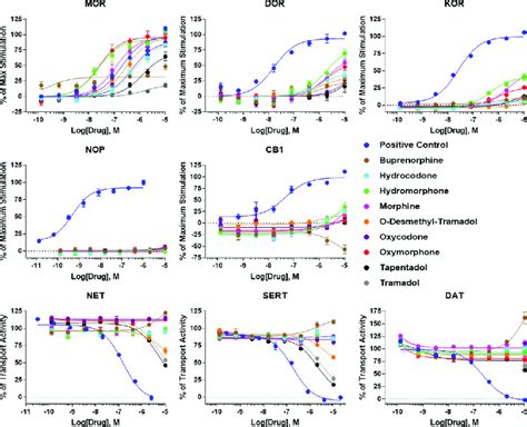 Summary Concentration Response Curves For Receptor Functional Assays