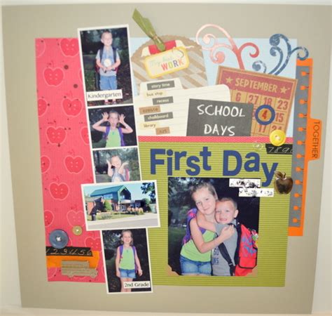 First Day Of School 12 X 12 Scrapbook Layout By Craftkrazy At