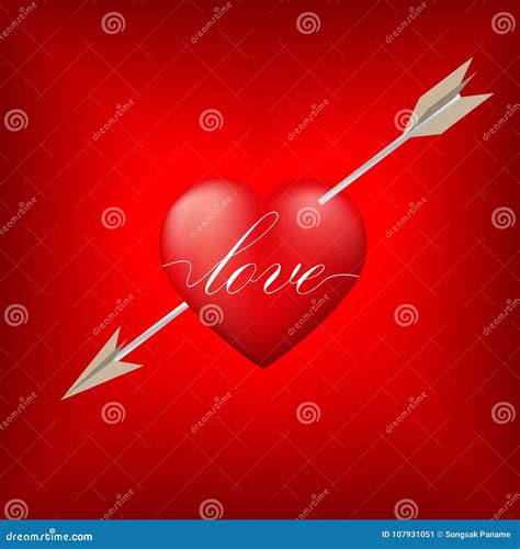 Red Heart Pierced By Arrow Stock Vector Illustration Of Suitor