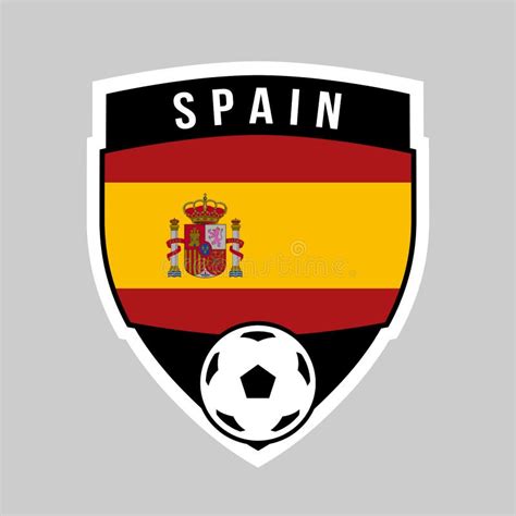 Spain Shield Team Badge For Football Tournament Stock Vector