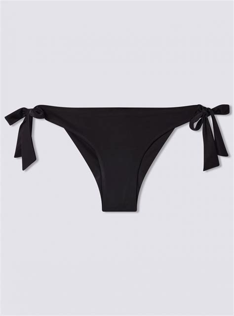 Slip Brasiliana Bikini Con Laccetti Larghi Nero Acquista Online Terranova