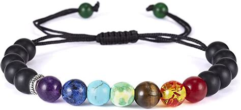 Branets 7 Chakra Perlen Armband 8mm Natürliche Edelsteine Armbänder