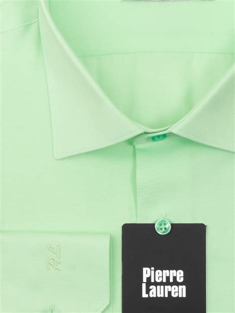 Салатовая однотонная мужская рубашка из структурной ткани