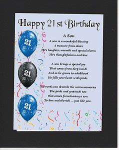 Personalised Mounted Poem Print - 21st Birthday - Son Poem | Happy 18th ...