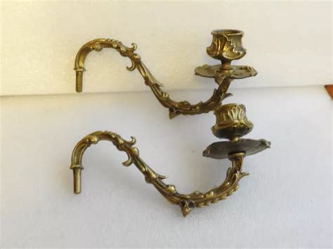 Ancienne Paire D Applique Bougeoir De Piano Chandelier Flambeaux En