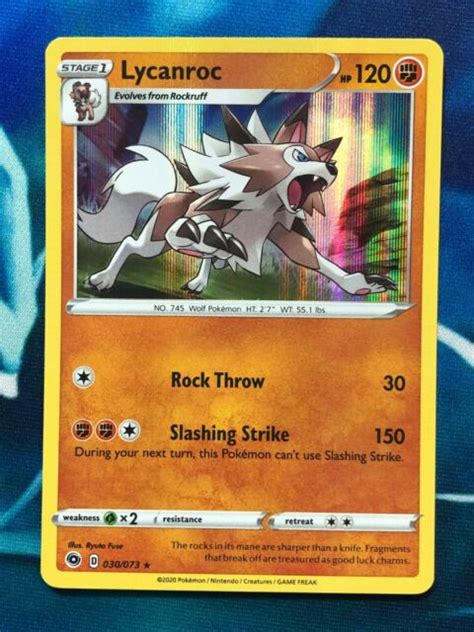 Pokemon Card Lycanroc Champions Path Reverse Holo Rare Nm Ebay