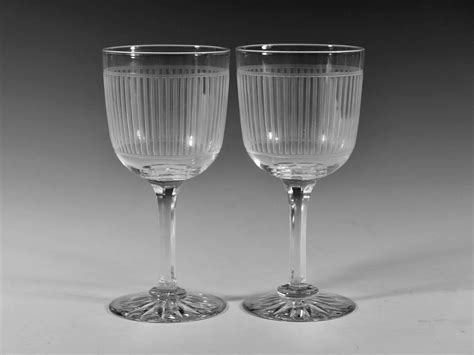 Pair Of Engraved Goblets English C1880 In Antique Wine Glasses Carafes And Drinking Glasses