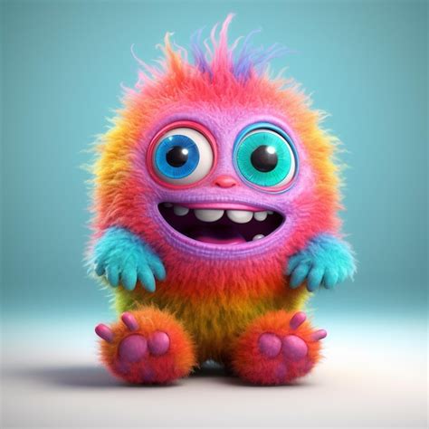 Premium AI Image | a colorful monster with big eyes and big eyes