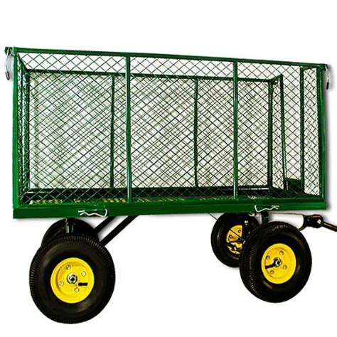 Gardebruk Heavy Duty Metal Wheel Garden Trolley With Pull Handle